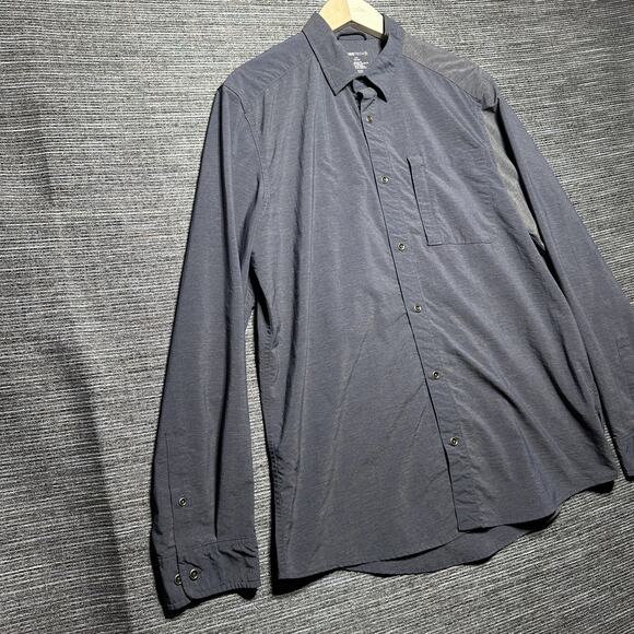 Swiss Tech Shirt Men's L Blue Long Sleeve Button Nylon Outdoor Hiking SM48Y120 - Picture 4 of 13